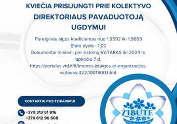 ✔✔✔ Druskininkų lopšelis-darželis „Žibutė“ kviečia prisijungti prie kolektyvo direktoriaus pavaduotoją ugdymui.